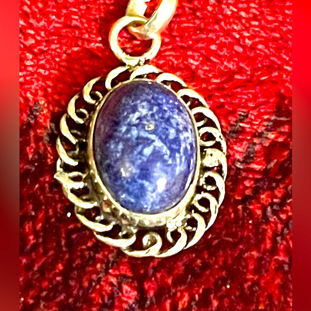 Lapis lazuli sterling silver necklace artisan India